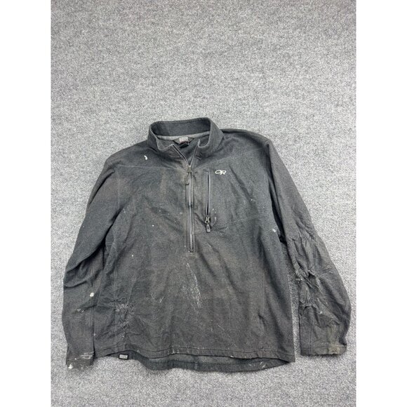Outdoor Research 1/2 Zip Pullover Men's XL Gray Knit Zipped Pocket Mock Neck - Picture 1 of 16